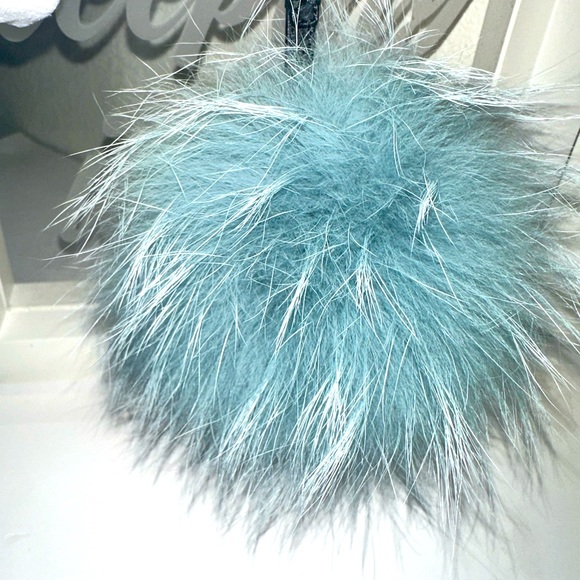 FENDI Fox Mink Rabbit Fur Vitello Flamingo Mini Monster Bag Bug light blue - Picture 3 of 8
